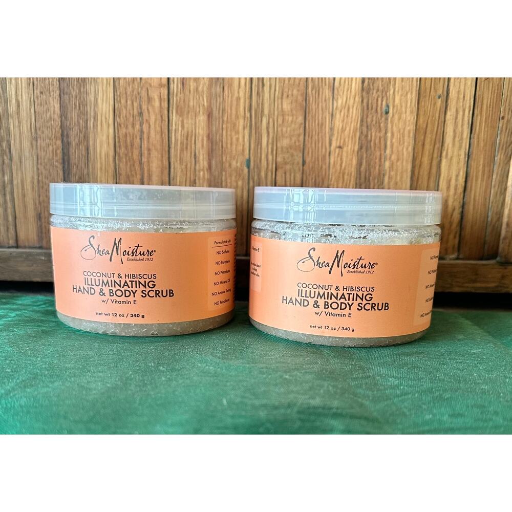 Shea Moisture Illuminating Coconut & HibiscusHand & Body Scrub , Pack of 2